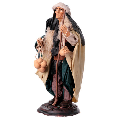 Neapolitan Nativity figurine, man with caciotta cheese, 18 cm 3