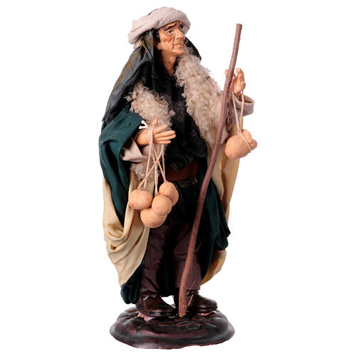 Neapolitan Nativity figurine, man with caciotta cheese, 18 cm 5