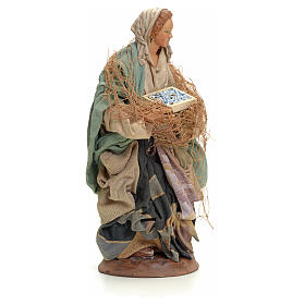 Neapolitan Nativity figurine, woman with fish, 18 cm