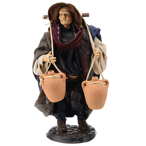 Neapolitan Nativity figurine, man carrying water, 18 cm 1
