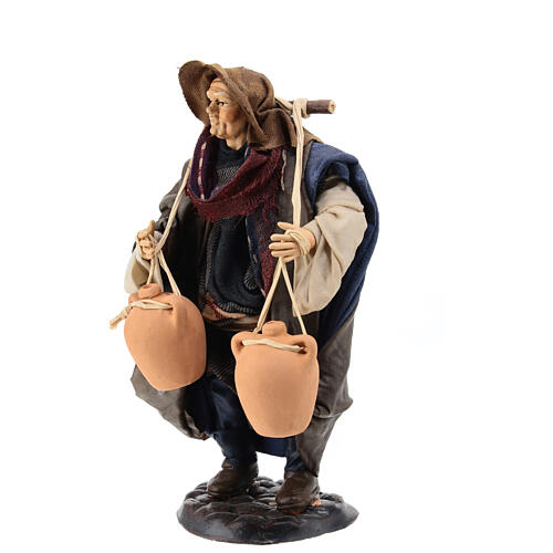Neapolitan Nativity figurine, man carrying water, 18 cm 2