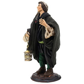 Neapolitan Nativity figurine, man with lantern, 18 cm