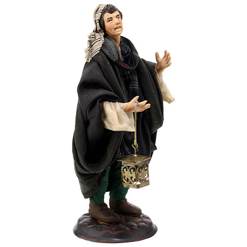 Neapolitan Nativity figurine, man with lantern, 18 cm 3