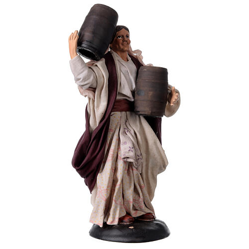 Neapolitan Nativity figurine, old lady with cask, 18 cm 4