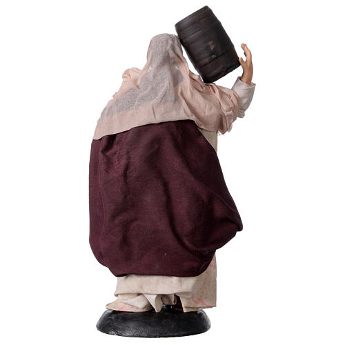 Neapolitan Nativity figurine, old lady with cask, 18 cm 5