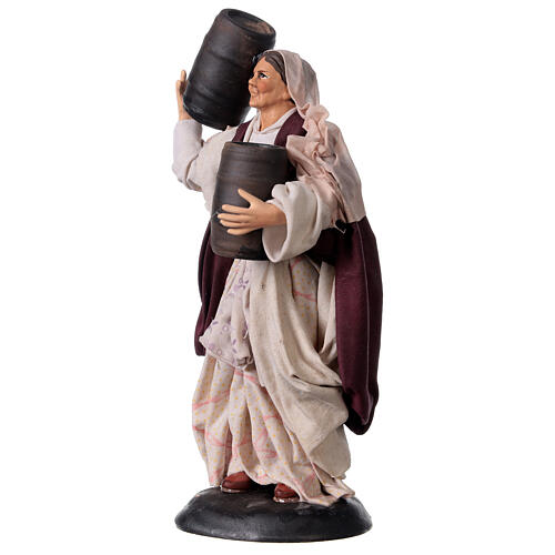 Neapolitan Nativity figurine, old lady with cask, 18 cm 3