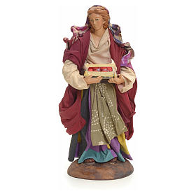 Donna con mele 18 cm presepe Napoletano