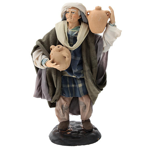 Neapolitan Nativity figurine, man with amphora, 18 cm 1