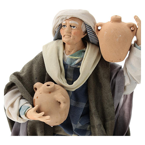 Neapolitan Nativity figurine, man with amphora, 18 cm 2