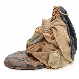 Neapolitan nativity figurine, Arabian man warming up, 8cm