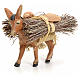 Brown donkey standing with wood, Neapolitan nativity 8cm s1