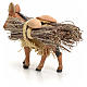 Brown donkey standing with wood, Neapolitan nativity 8cm s3