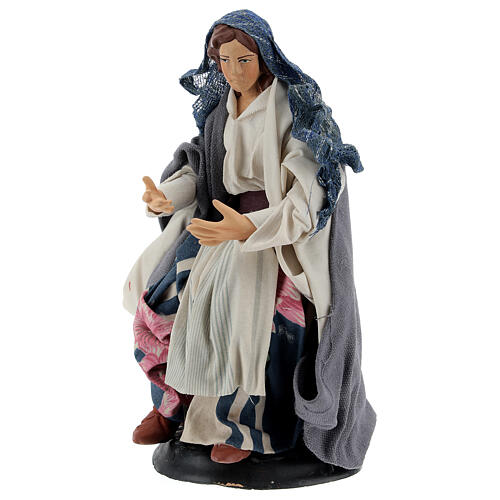 Neapolitan Nativity figurine, woman sitting, 18 cm 3