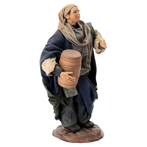 Mann mit Fass neapolitanische Krippe Terrakotta 18 cm 8