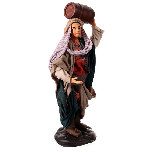 Neapolitan Nativity figurine, man carrying cask, 18 cm 3