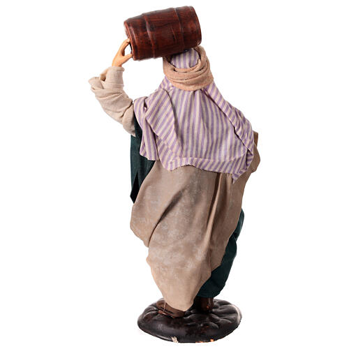 Neapolitan Nativity figurine, man carrying cask, 18 cm 5