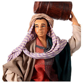 Neapolitan Nativity figurine, man carrying cask, 18 cm