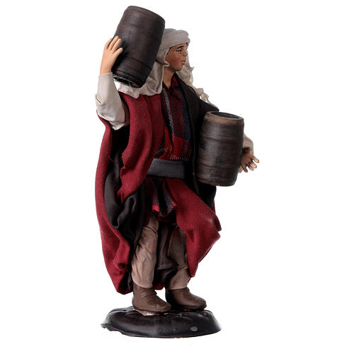 Neapolitan Nativity figurine, man carrying cask, 18 cm 4