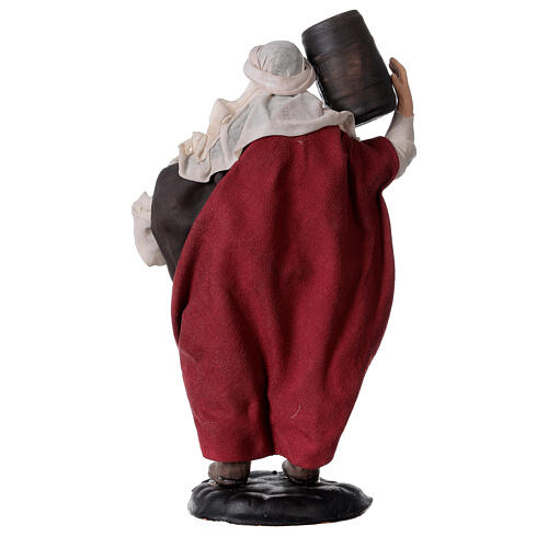 Neapolitan Nativity figurine, man carrying cask, 18 cm 5