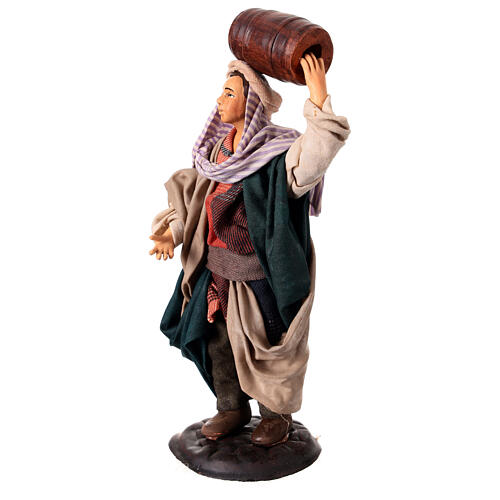 Neapolitan Nativity figurine, man carrying cask, 18 cm 4