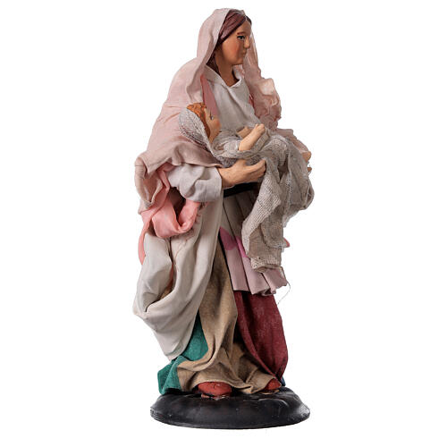 Neapolitan Nativity figurine, woman holding baby, 18 cm 4