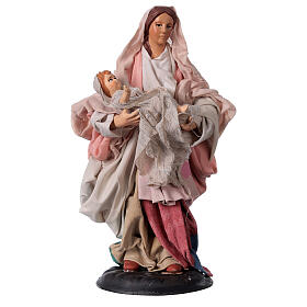 Donna con bambino in braccio 18 cm Presepe