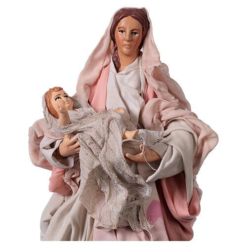 Neapolitan Nativity figurine, woman holding baby, 18 cm 2