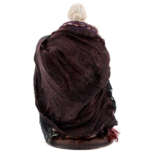 Alte Frau sitzend Krippe Neapel 18 cm 5