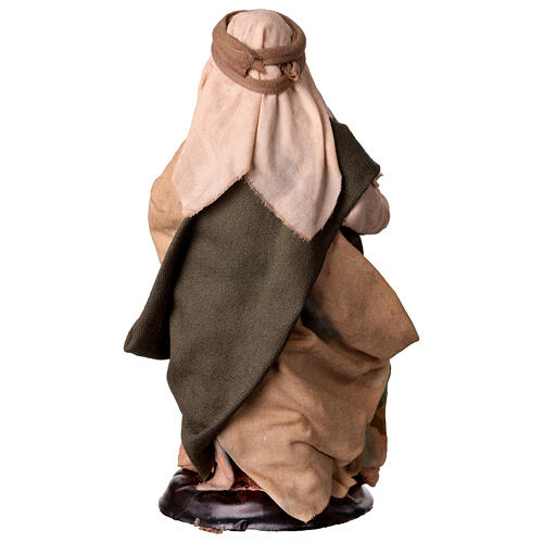 Vieille femme assise crèche Napolitaine 18 cm 4