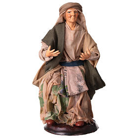 Neapolitan Nativity figurine, old lady sitting, 18 cm