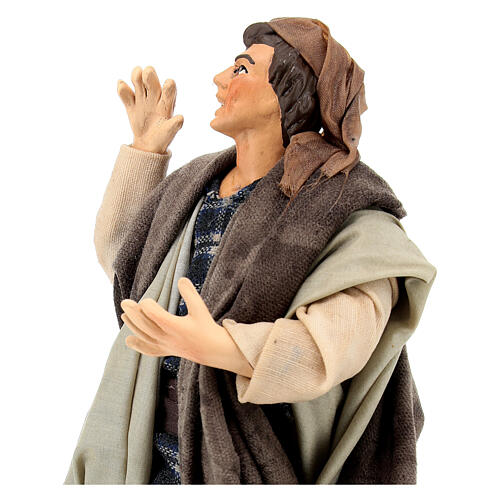 Neapolitan Nativity figurine, man shouting, 18 cm 2
