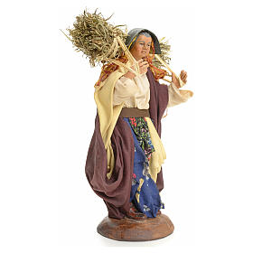 Mujer con el heno 18 cm pesebre Napolitano