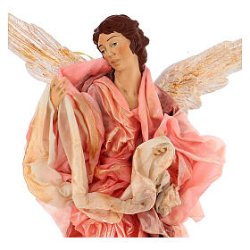 Neapolitan Nativity figurine, pink angel, 45 cm