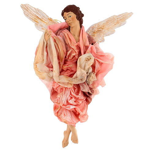 Anioł różowy terakota szopka z Neapolu 45 cm 1