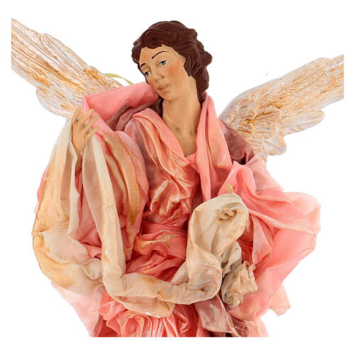 Anioł różowy terakota szopka z Neapolu 45 cm 2