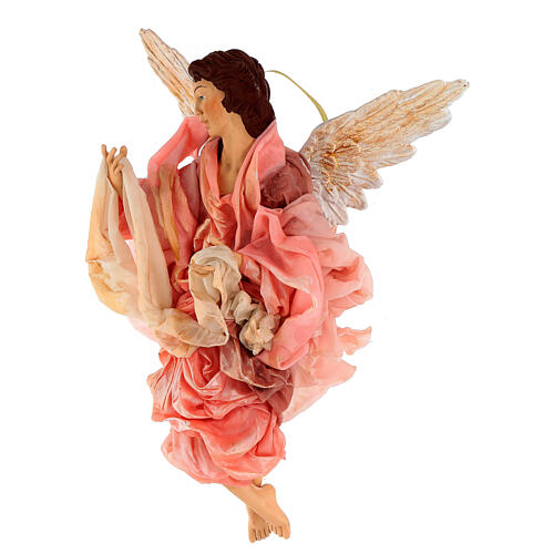 Anioł różowy terakota szopka z Neapolu 45 cm 3