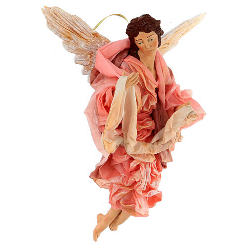 Anjo cor-de-rosa terracota para presépio napolitano figuras 45 cm altura média 4