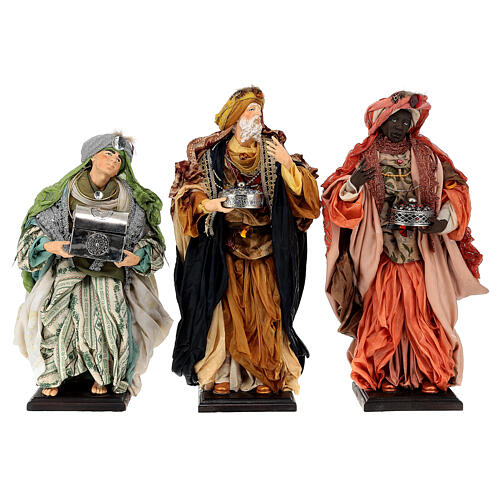 Neapolitan Nativity figurine, three wise kings, 45 cm 1