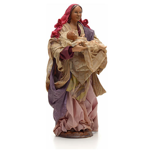Neapolitan Nativity figurine, woman holding baby, 30 cm 4