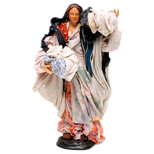 Frau mit Wäschekorb Neapel-Krippe 30 cm 1