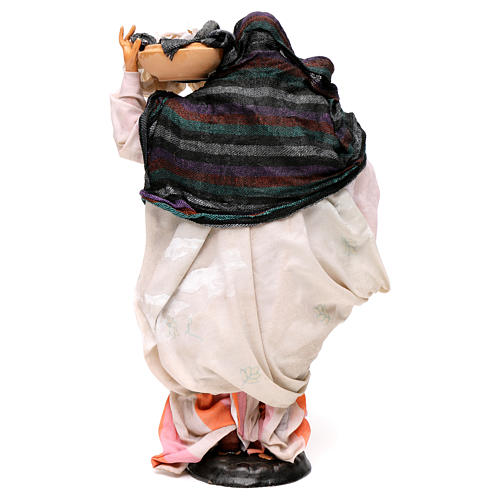 Neapolitan Nativity figurine, woman with basket of cloth 5