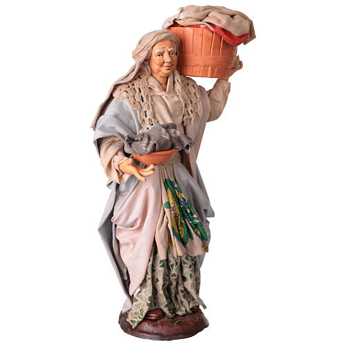 Femme aux paniers de linge crèche Napolitaine 30 cm 4