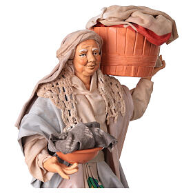 Donna con cesto di panni 30 cm presepe napoletano