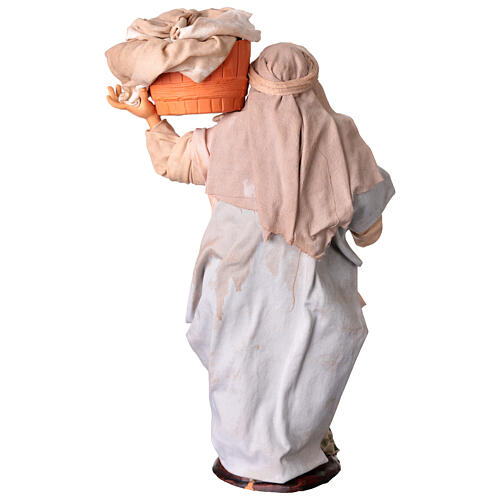 Donna con cesto di panni 30 cm presepe napoletano 5