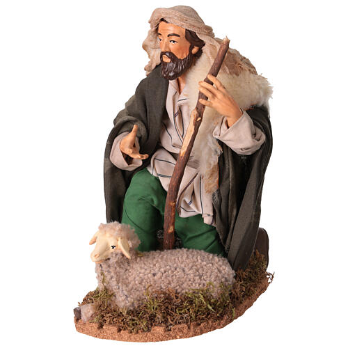 Hirte auf den Knien neapolitanische Krippe 30 cm 3