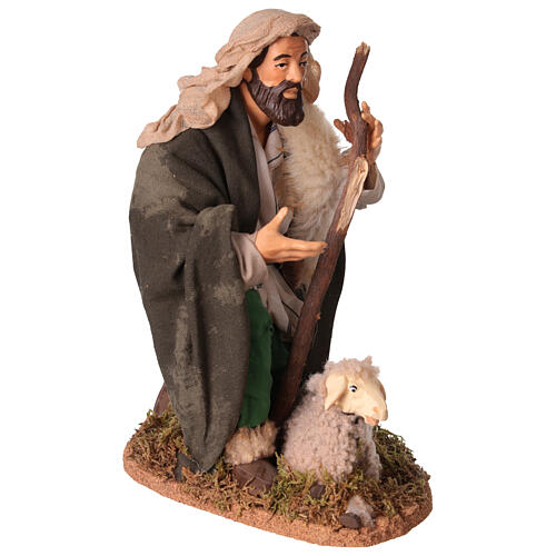 Pecoraio in ginocchio 30 cm presepe napoletano 2
