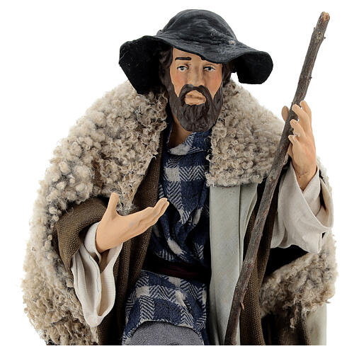Pastor de joelhos 30 cm presépio terracota Nápoles 2