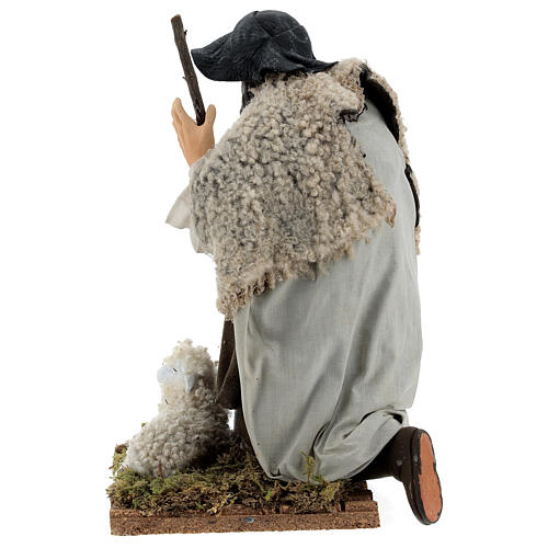 Pastor de joelhos 30 cm presépio terracota Nápoles 4