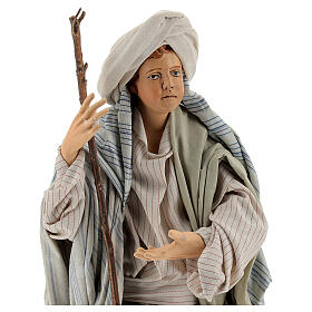 Neapolitan Nativity figurine, Arabian man with stick, 30 cm