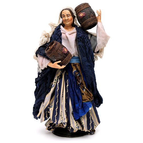 Neapolitan Nativity figurine, woman carrying cask, 30 cm 1